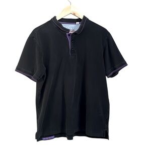 Robert Graham Polo Shirt Classic Fit Black Purple Skull XL
